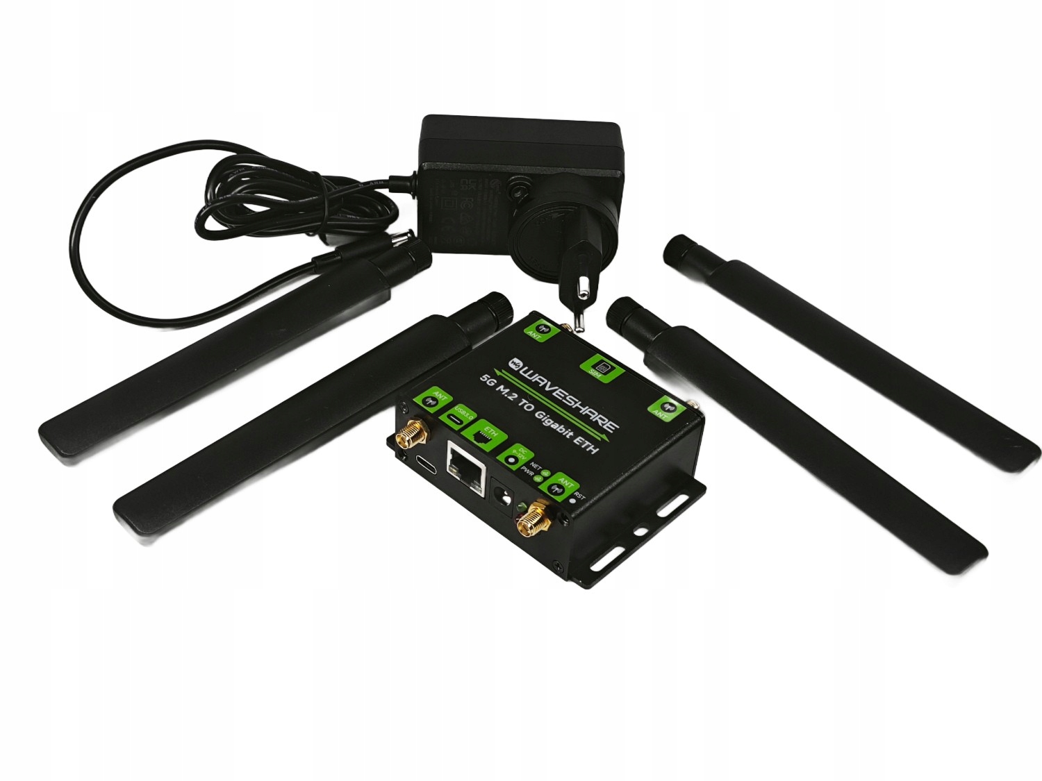 Zestaw 5G: Modem Quectel RM520N-GL (aa) Obudowa Waveshare 5G Gigabit Eth