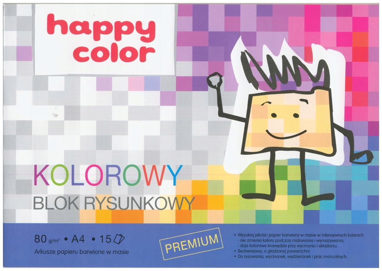 

Blok rysunkowy kolorowy A4 happy color