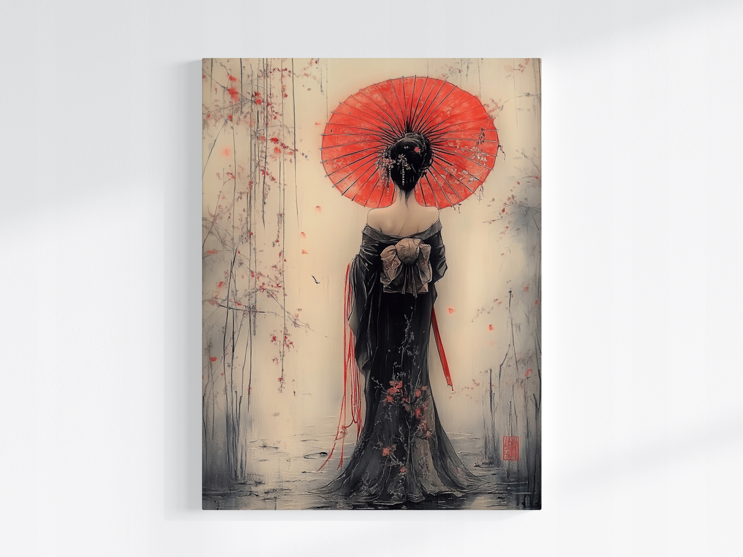 Obraz Na Plátně Canvas Žena Gejša Deštník Japonsko Orient Asie 60x80