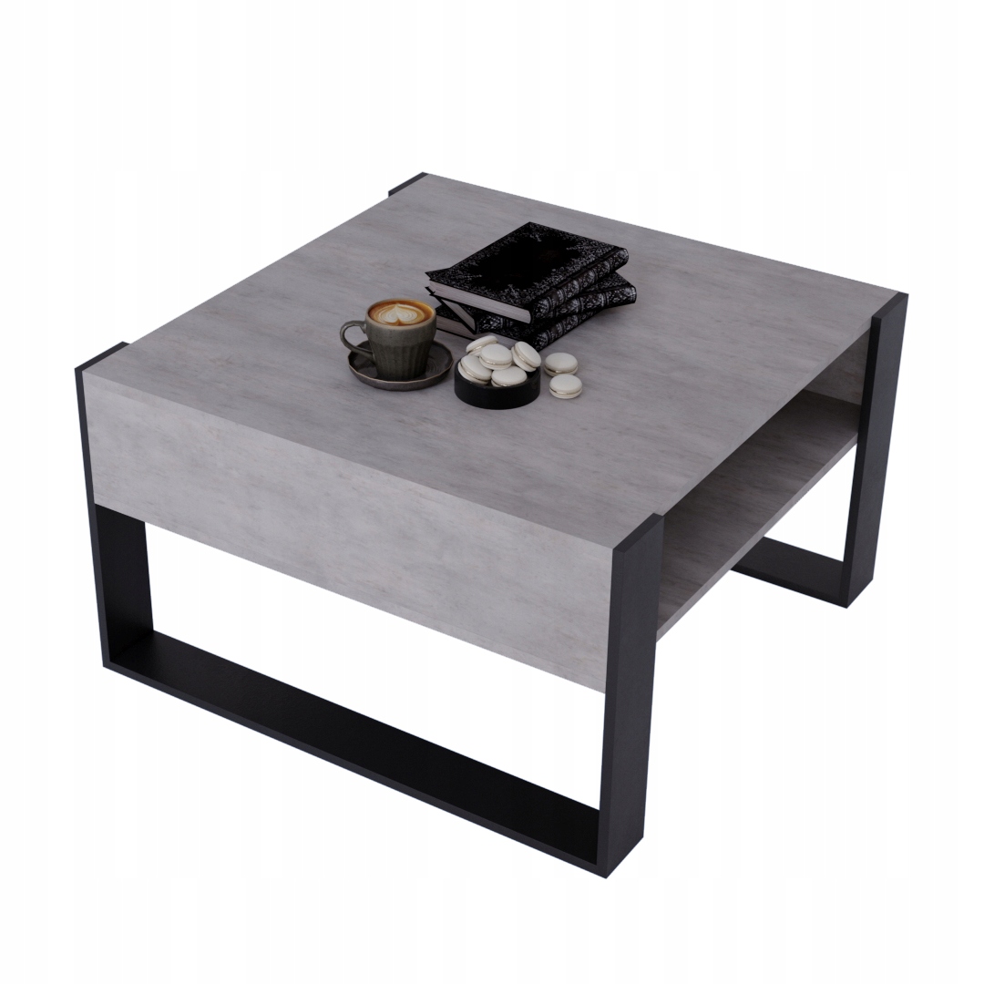 Kávový stolek Karo loftová lavice beton stůl 71,5 x 68 cm
