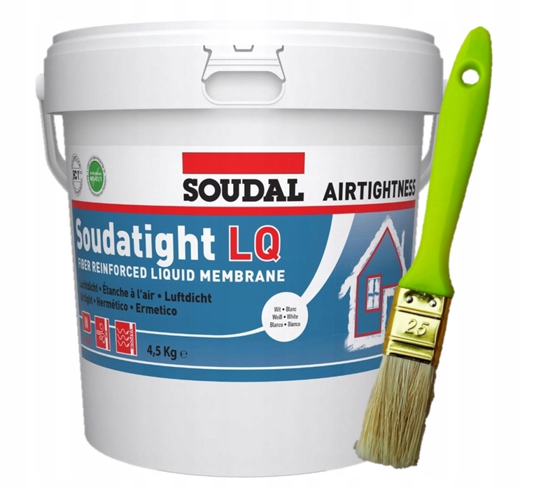 Soudal Soudatight Lq Bílá Tekutá Membrána 4,5 kg Štětec Bonus