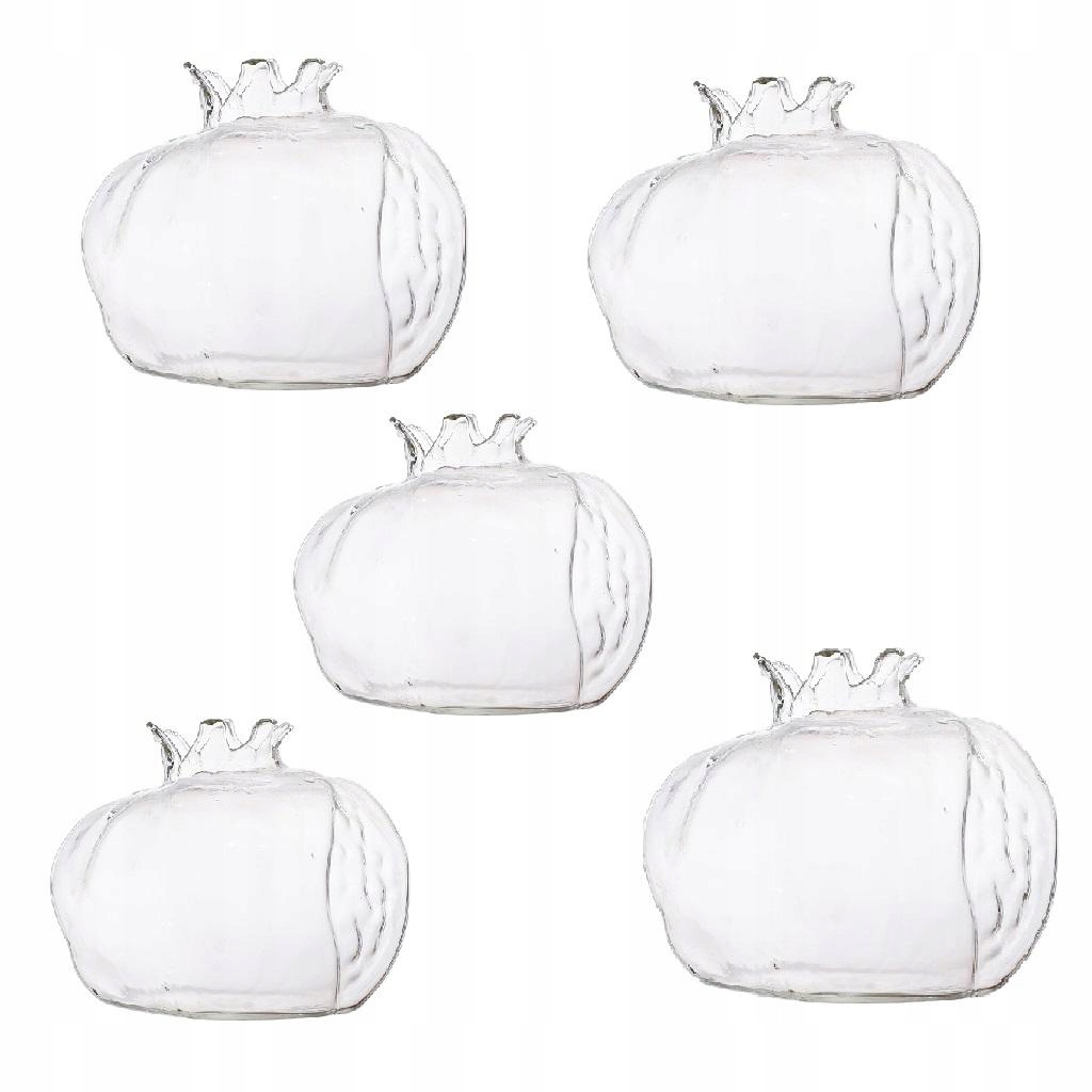 5x Mini Granat Szklany Wazon Ręcznie Robiona Doniczka