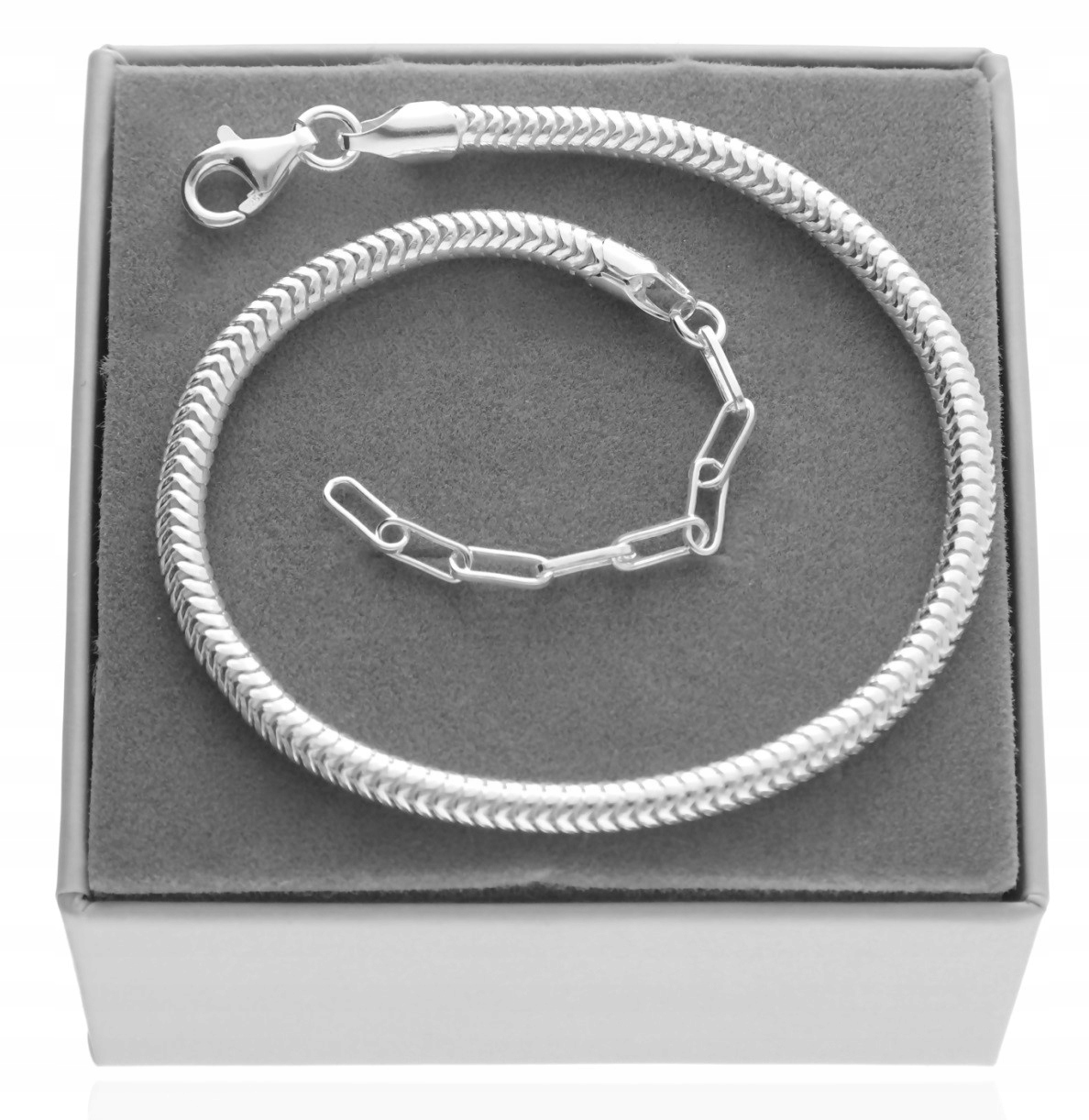 Stříbrný silný náramek pro přívěsky chamsů náramek stříbro 925