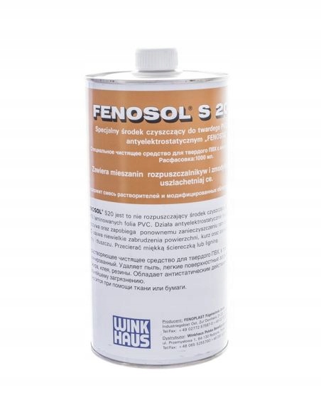 

Fenosol S-20 do czyszczenia barwnych okien Pcv Pvc
