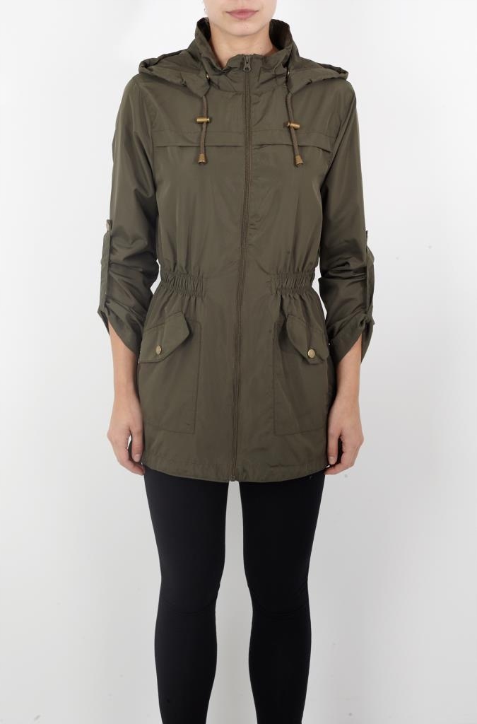 H4I001 BRAVE SOUL__TTY CIENKI PŁASZCZ NAPISY__XL Rozmiar XL