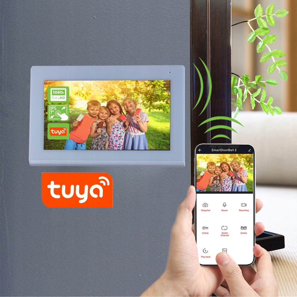 Wideodomofon HD MIA VID 7W-SD-FHD-TS-TUYA - Bezpie Informacje dodatkowe Ekran dotykowy Interkom