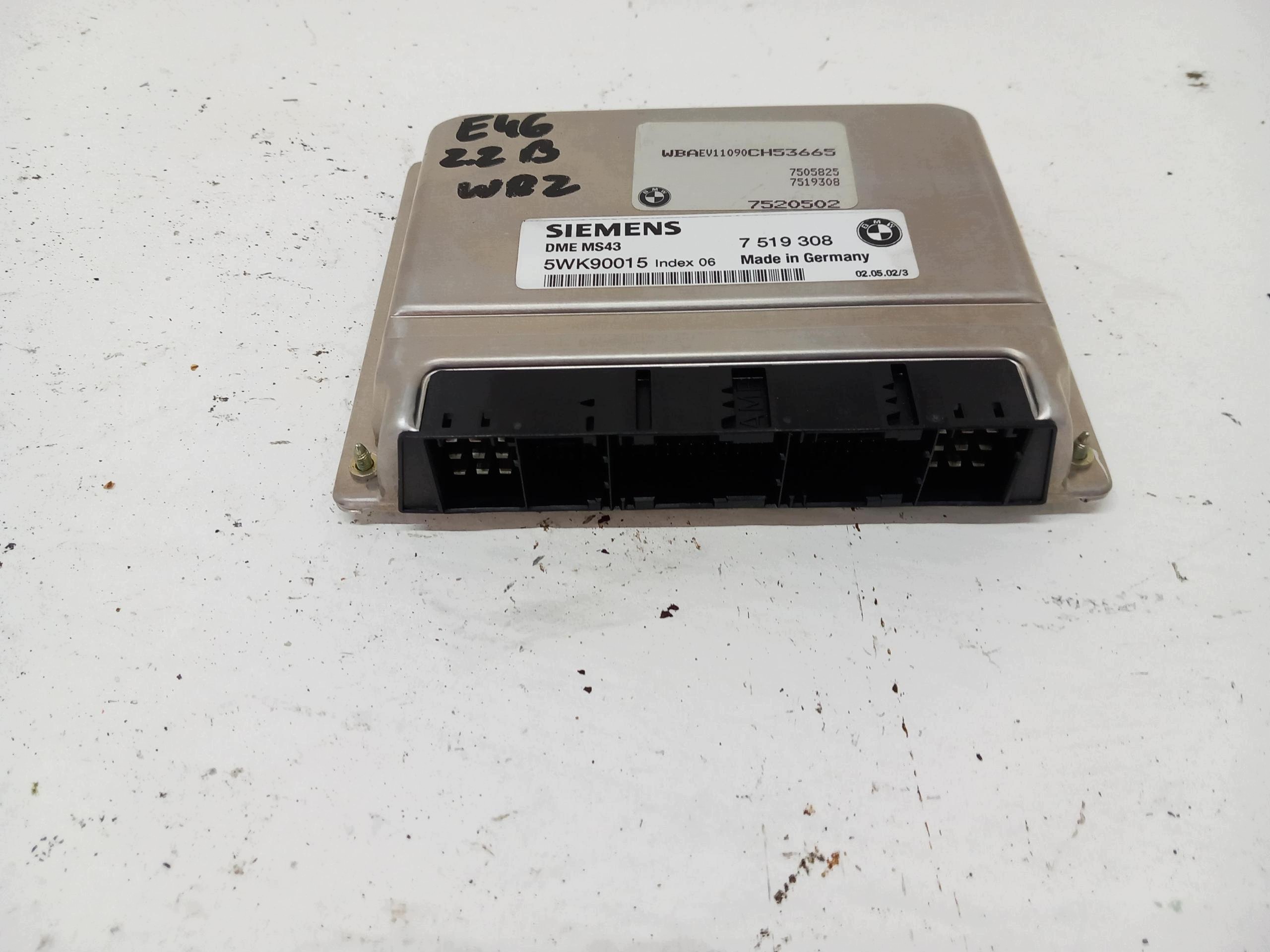 computer control unit of the engine DME MS43 BMW 3 E46 5 E39 X5 E53 OE 7519308