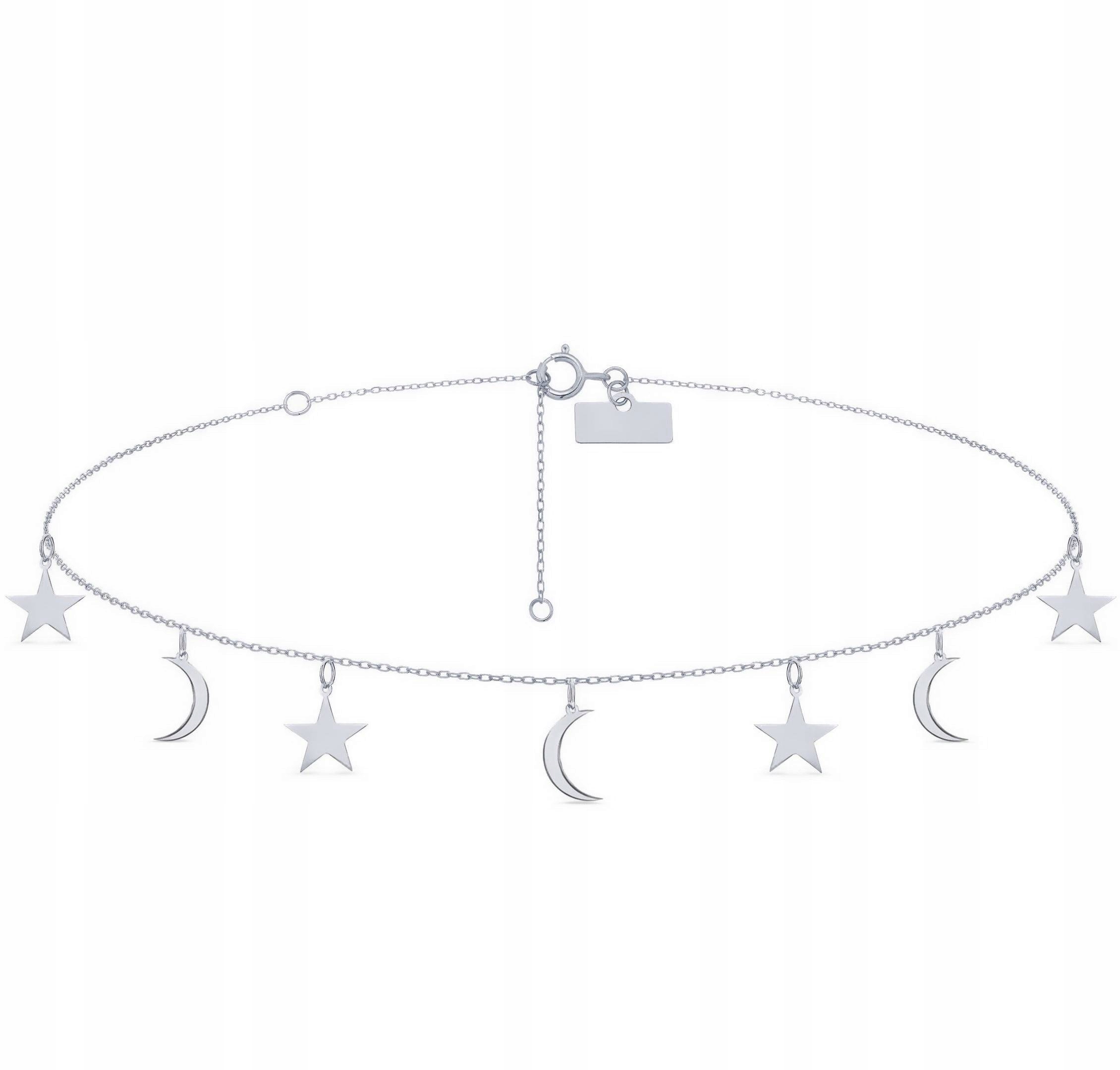 

Srebrny naszyjnik 925 Celebrytka Choker księżyc