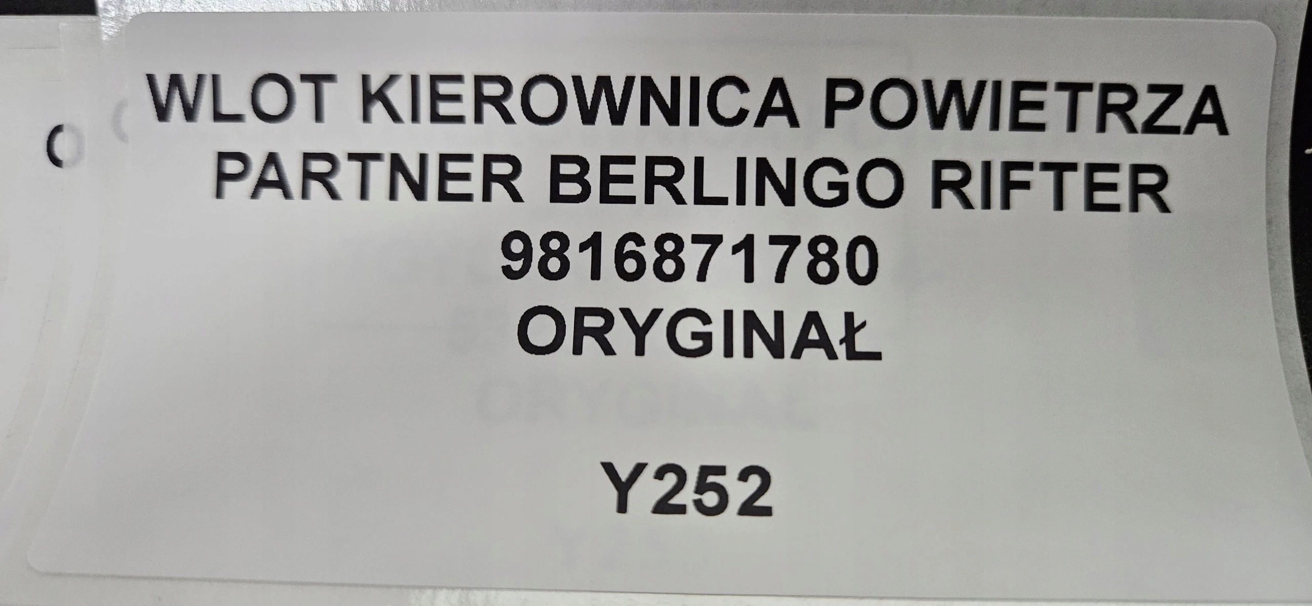 přívod volant vzduchový PARNER BERLINGO RIFTER