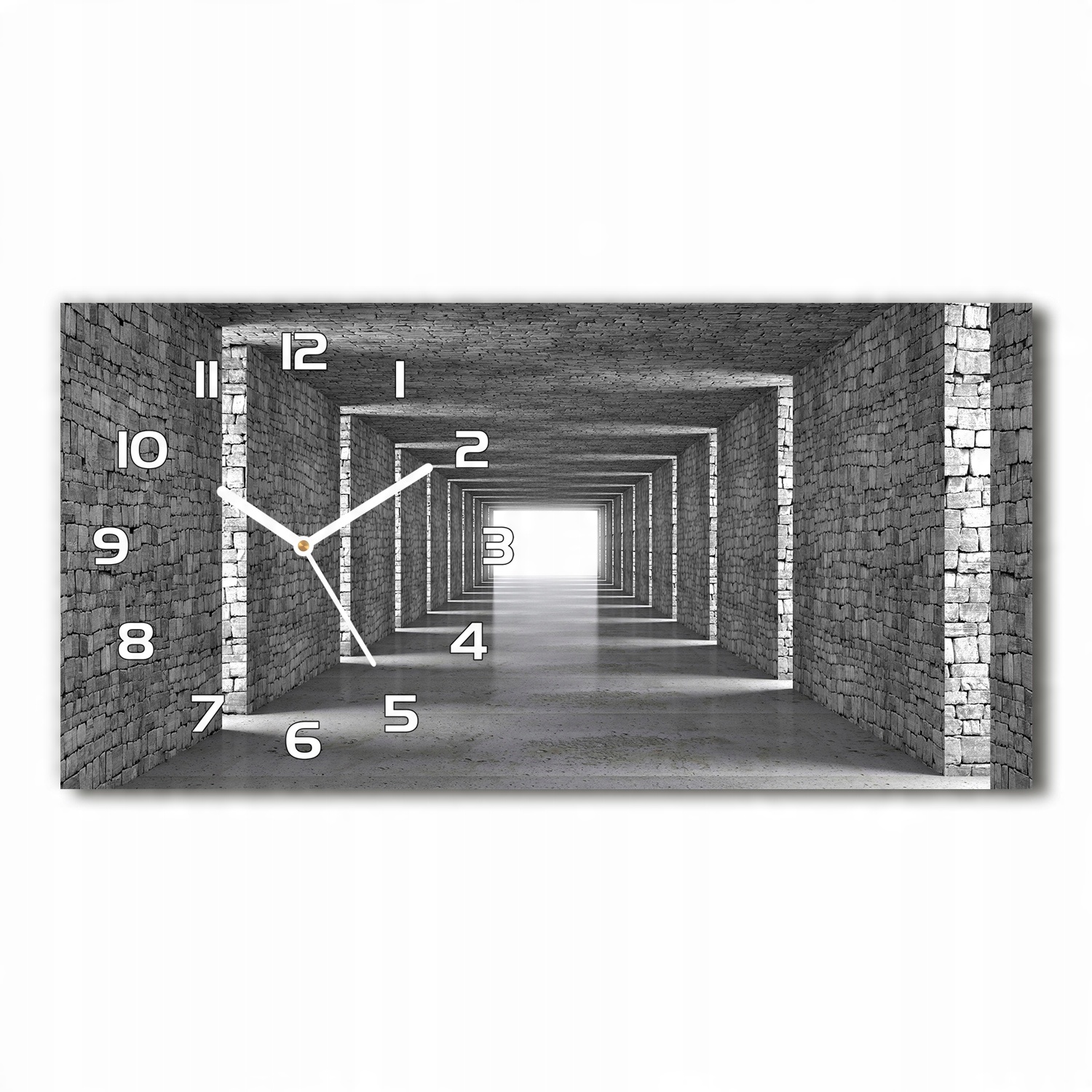 

Zegar ścienny szklany cichy Tunel z cegły 60x30 cm