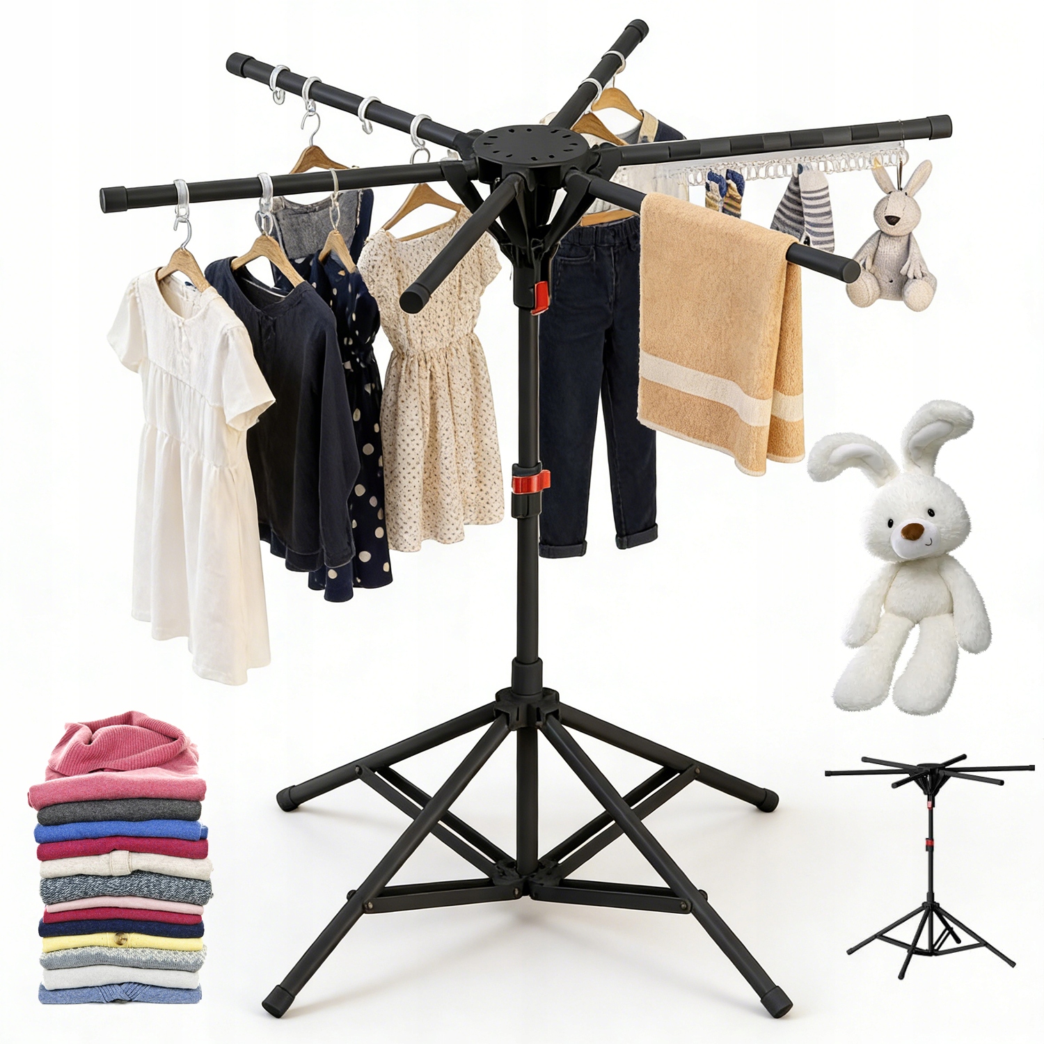 Levně Stojan Na Sušení Oblečení Se Šesti Rameny Na Balkon Nebo Terasu