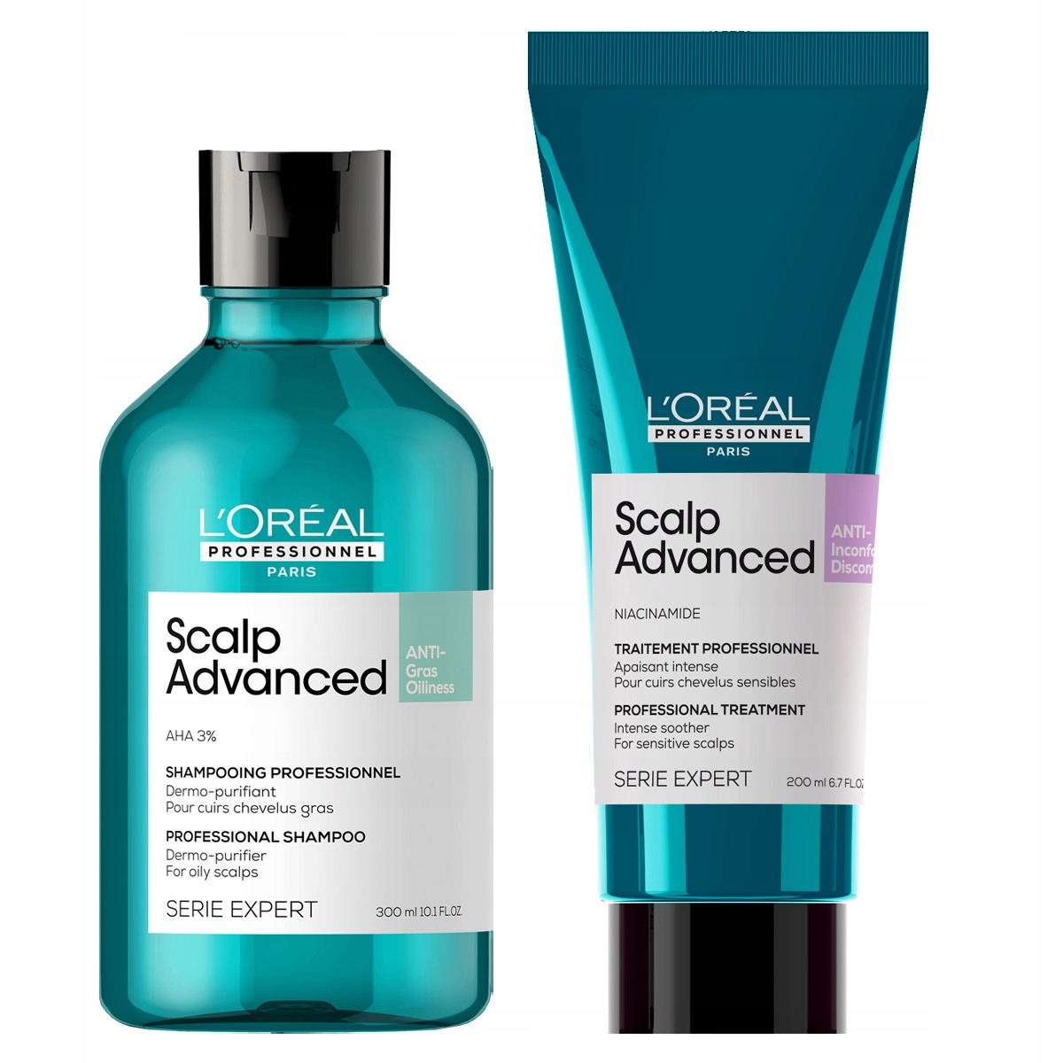 Loreal Scalp Advanced zestaw szampon kojący krem