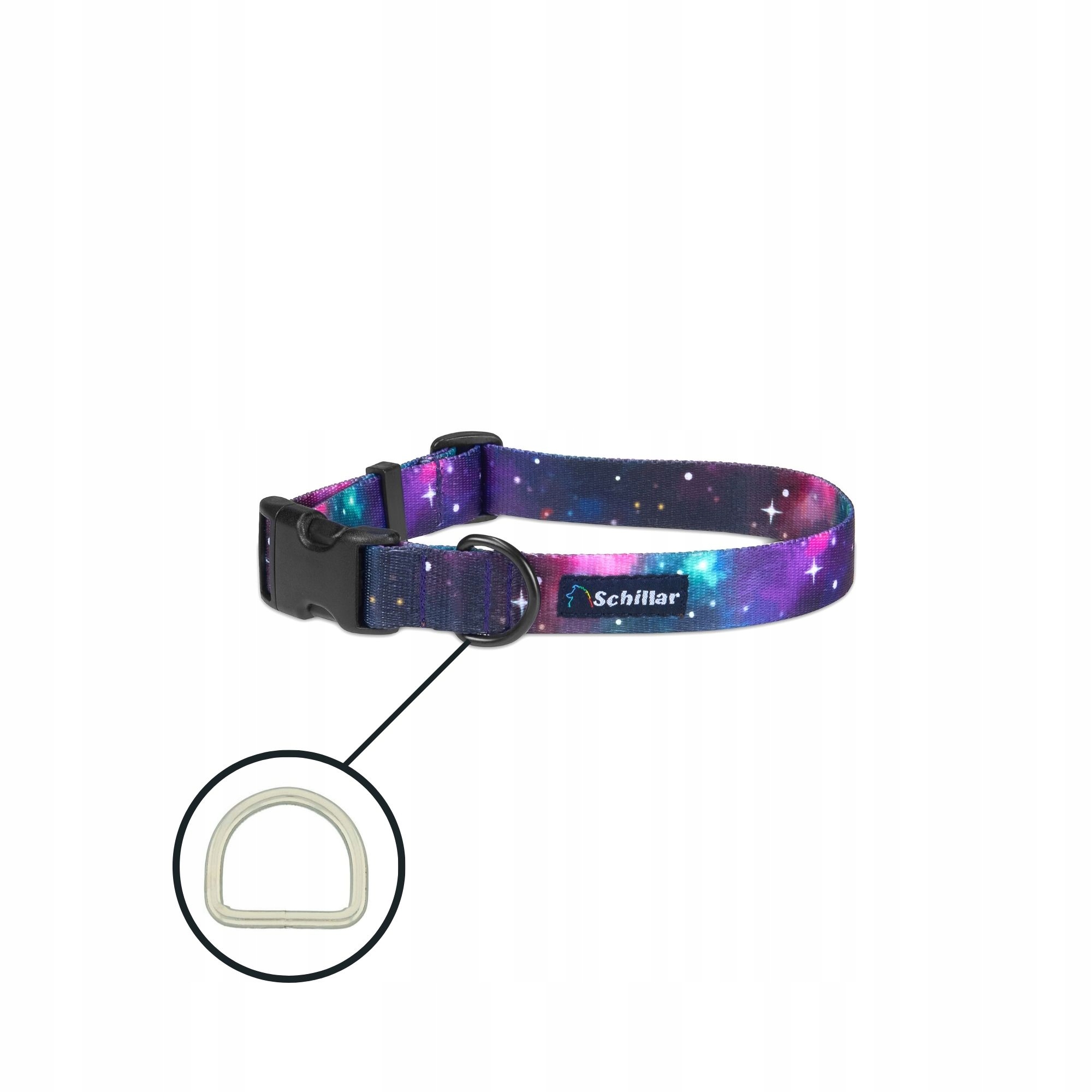 Levně Obojek na přezku pro velkého psa barevná galaxie horizon L XL 40-60cm