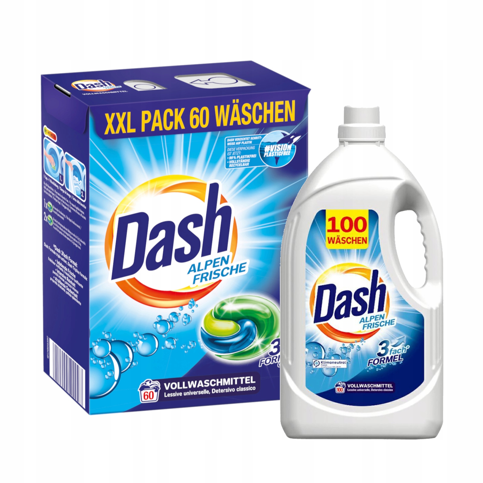 Levně Mix na praní Dash Gel 5l Kapsle 60 ks
