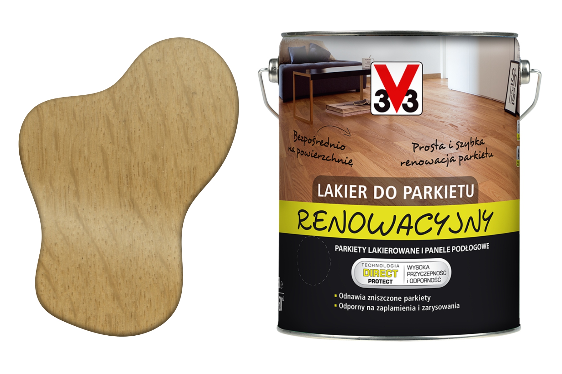 3V3 Lak na dřevo Tvrdý Eko Vodní Akryl Odolný Renovační Satén 5L