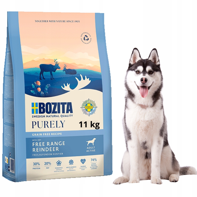 Levně Suché krmivo pro psa Bozita Purely Sob hypoalergenní zvěřina 11 kg