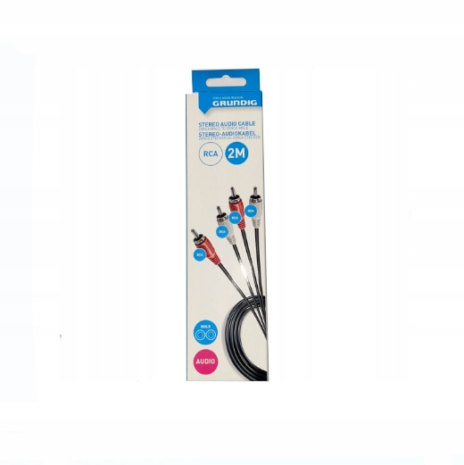 Kabel Stereo 2xRCA 2xRCA 2m Czarny Kabel Audio Grundig Tv