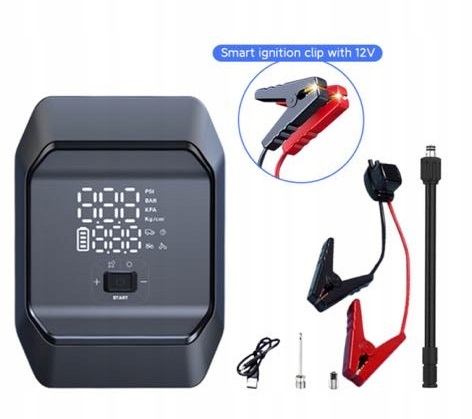 Kompresorová Pumpa Jump Starter/ Booster Power Bank 8000 mAh Spustenie