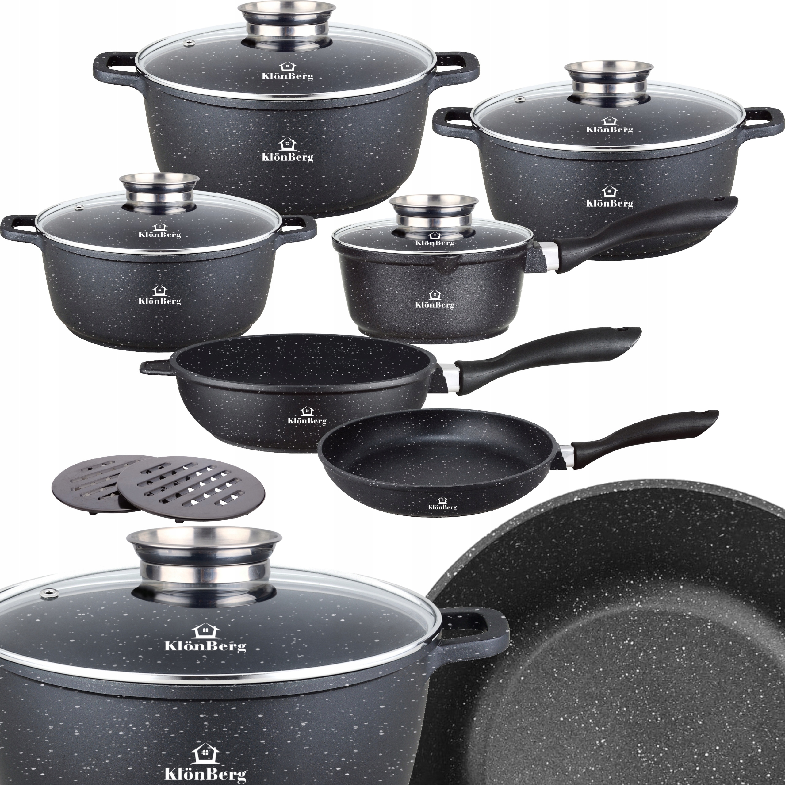 ZESTAW GARNKÓW Z POWŁOKĄ MARMUROWĄ 12 ELEMENTÓW