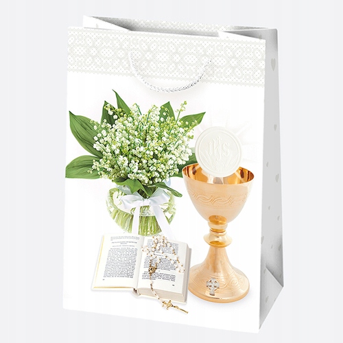 Torba ozdobna Komunia Konwalie 23x32x11cm