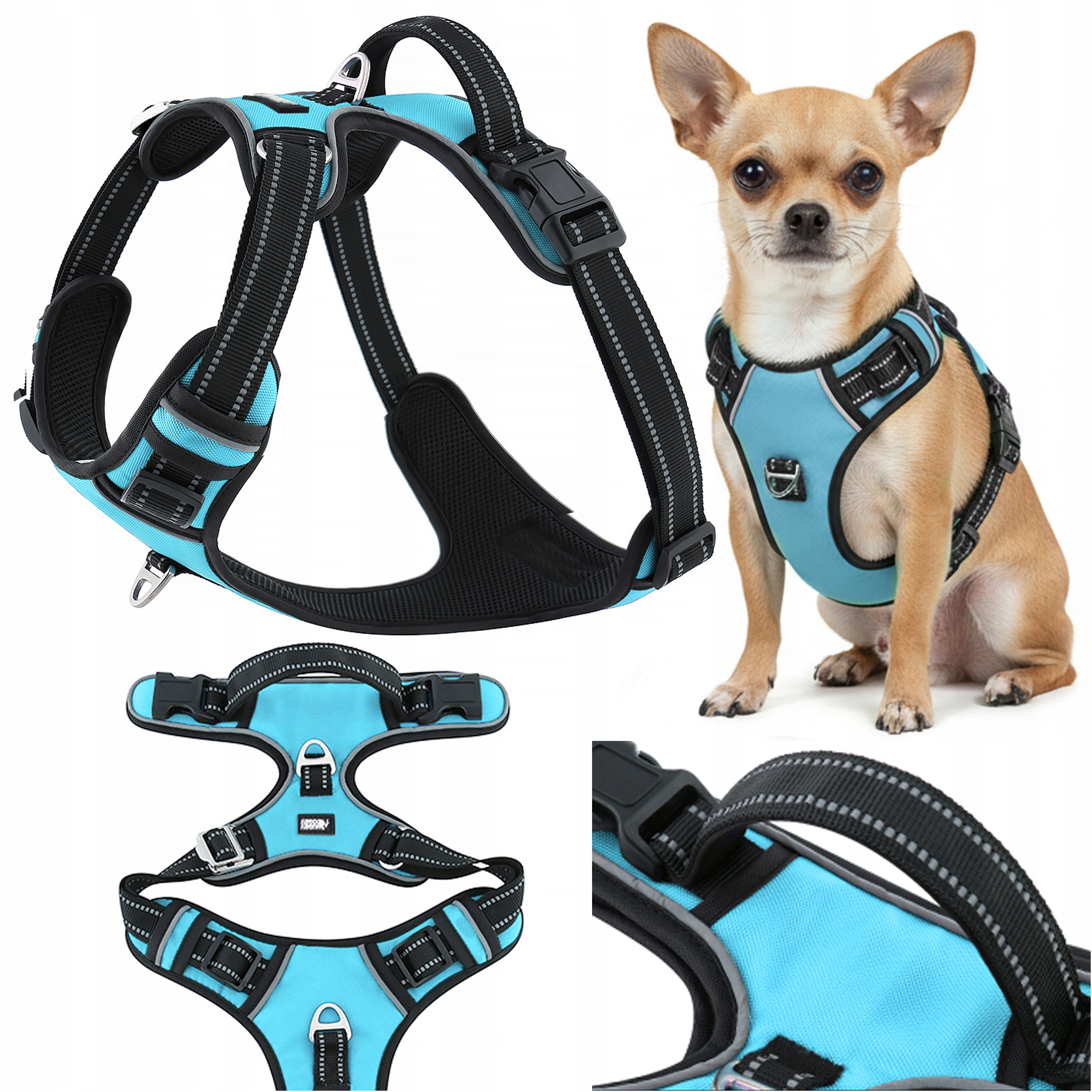 Postroj easy walk pro psa nastavitelný Huggy Doggy reflexní guard Xs