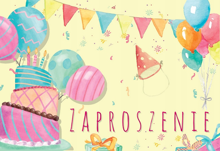 

Zaproszenie na imprezę party komplet 5 szt PCZZ73