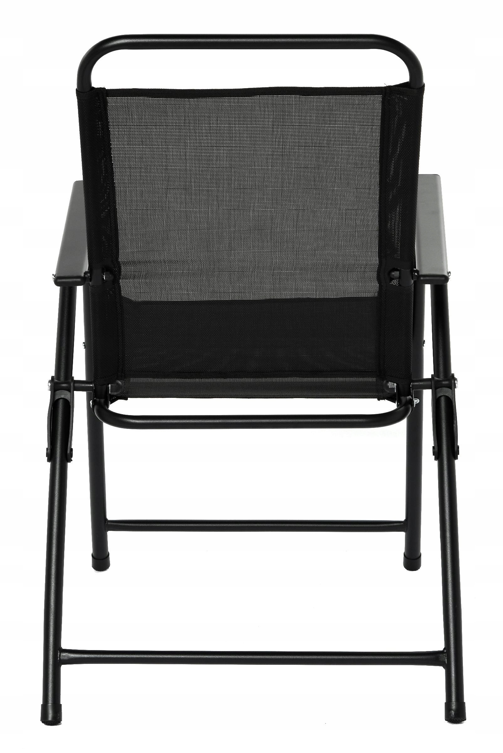 Krzesło ogrodowe balkonowe składane czarne Styl tradycyjny