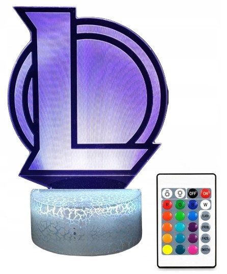 LAMPA 3D LED USB LOL LEAGUE OF LEGENDS + PILOT
