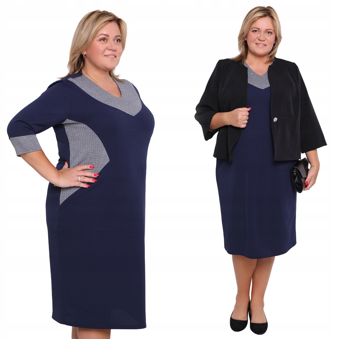 Tmavě modré šaty se vzorem, velikost 44