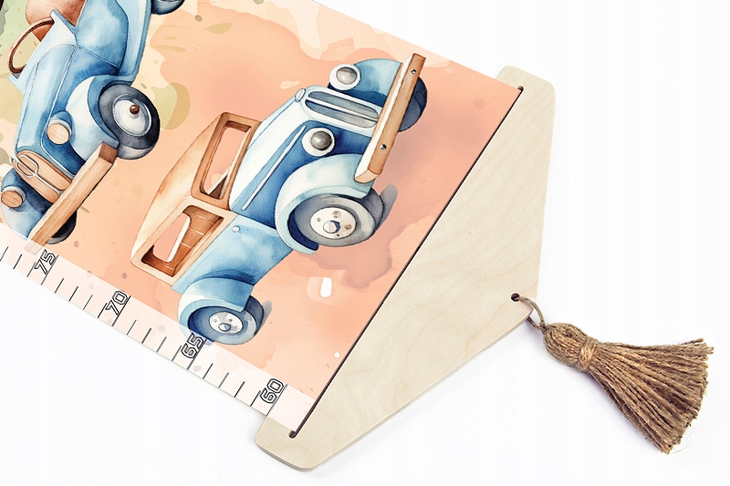 Miarka wzrostu dla dzieci na PŁÓTNIE Pojazdy Stan opakowania oryginalne