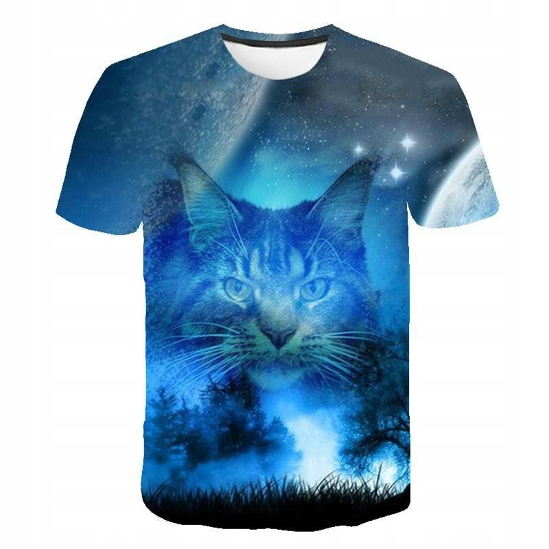 

Koszulka Kot Damska T-shirt Z Nadrukiem 3D