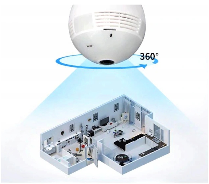 Kamera IP WiFi 360 monitoring w LED audio Model kamera żarówka