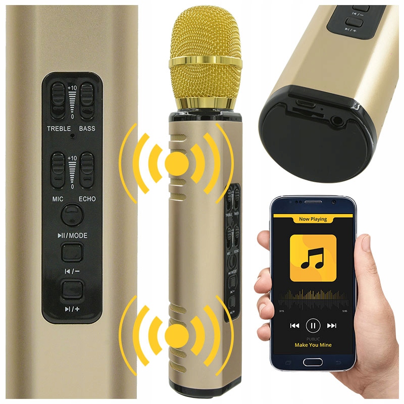 Karaoke Mikrofon Bluetooth Bezdrátový Reproduktor Nn KM6