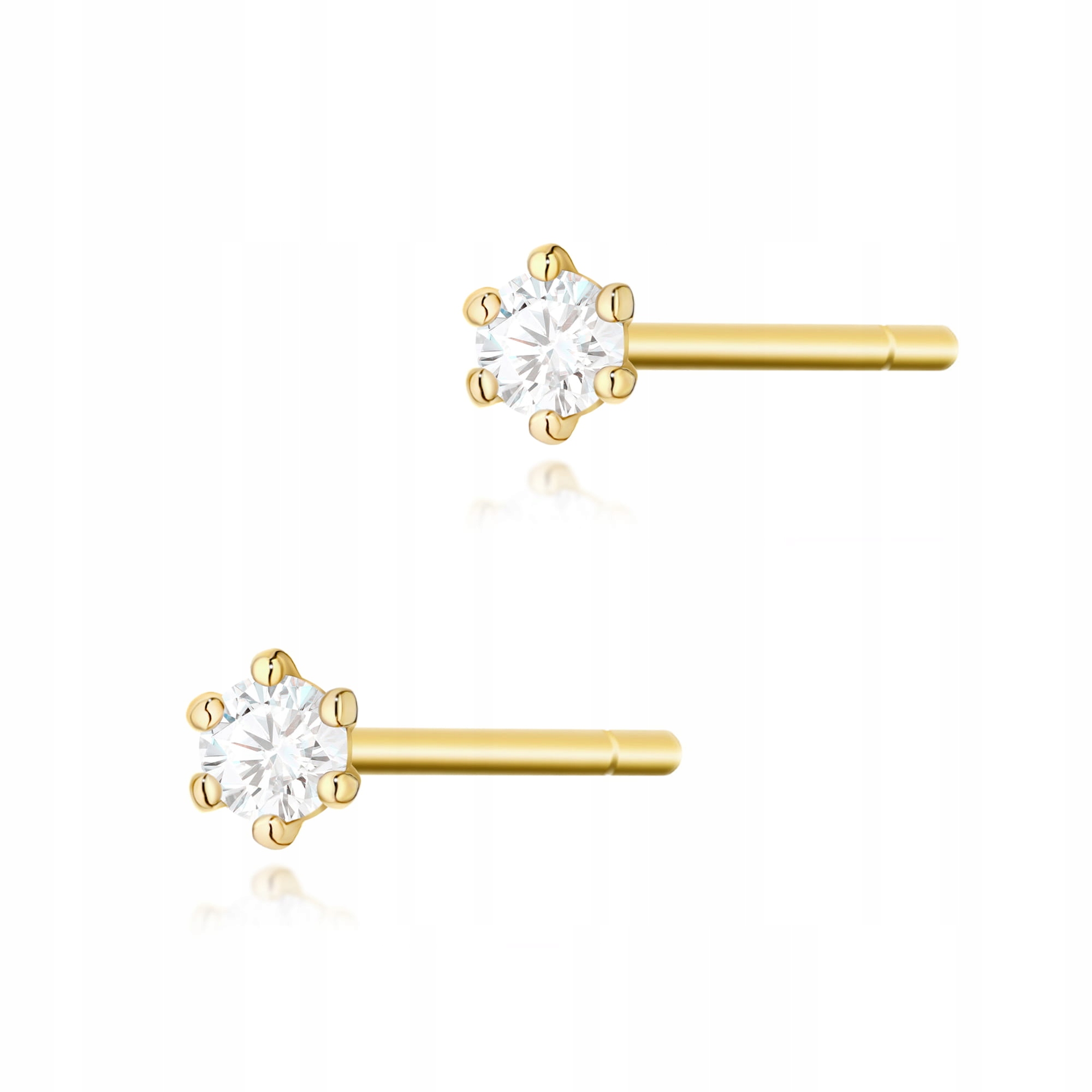 Dámské elegantní Náušnice ze zlata 585 s diamanty 2 x 0,05ct pro ni