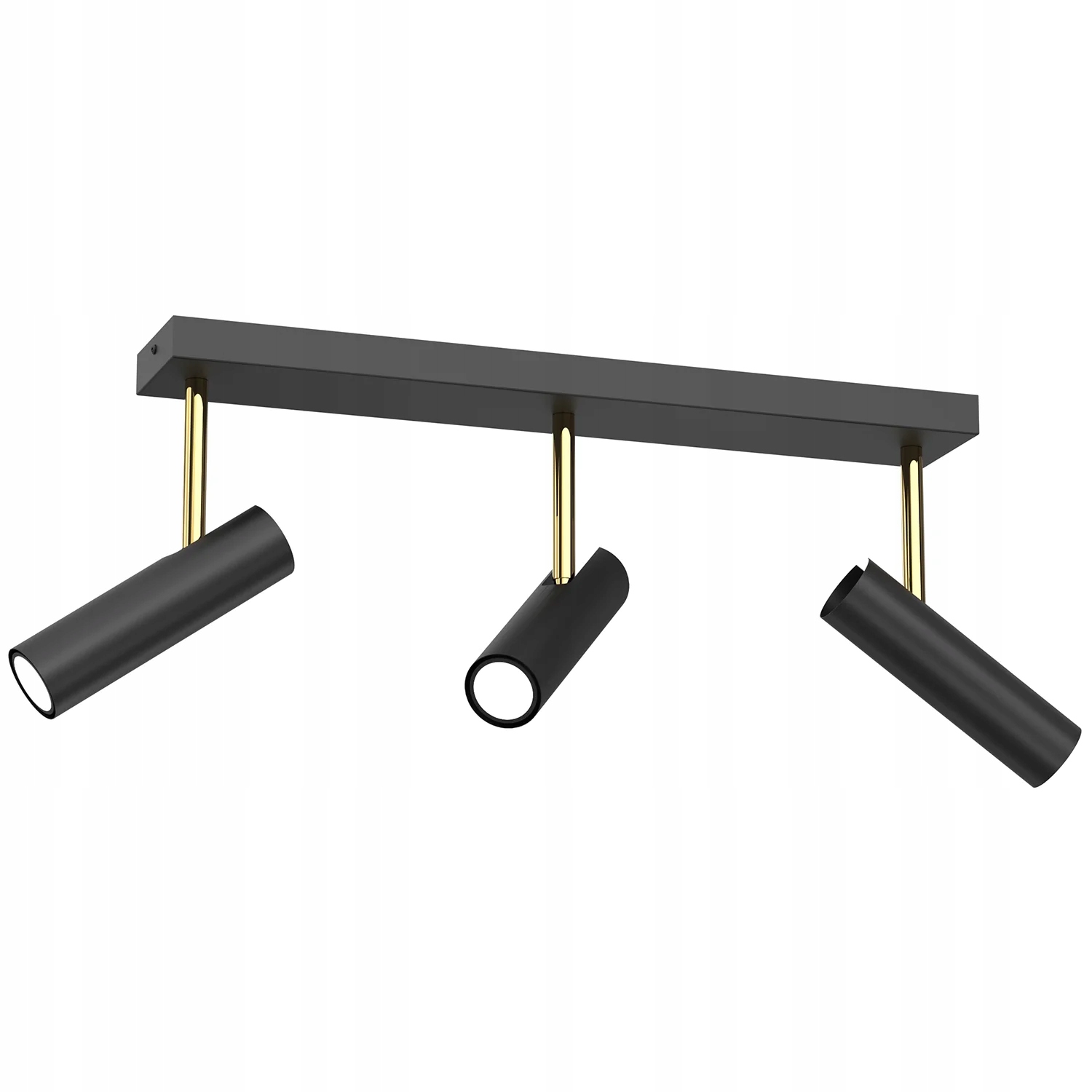 Stropní svítidlo černá matná zlatá 3 reflektory trubka podlouhlá 60 cm Luminex