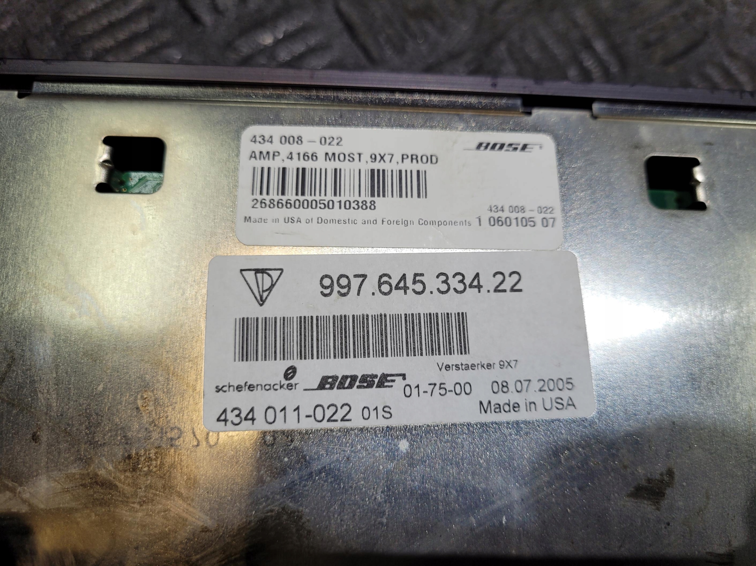 amplifier AUDIO BOSE 99764533422 PORSCHE BOXSTER CAYMAN S 987