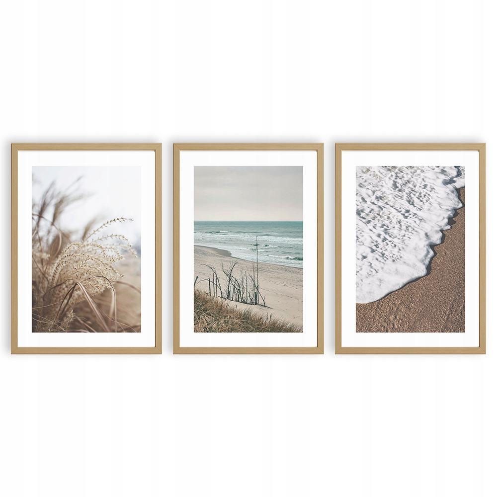 

Zestaw Plakatów A4 Fala Morze Trawa Boho Obrazy X3