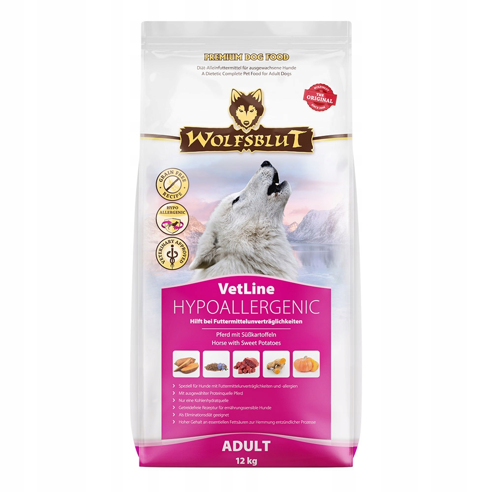 Levně Suché krmivo Wolfsblut Dog VetLine Hypoallergenic koně a batáty 2 kg