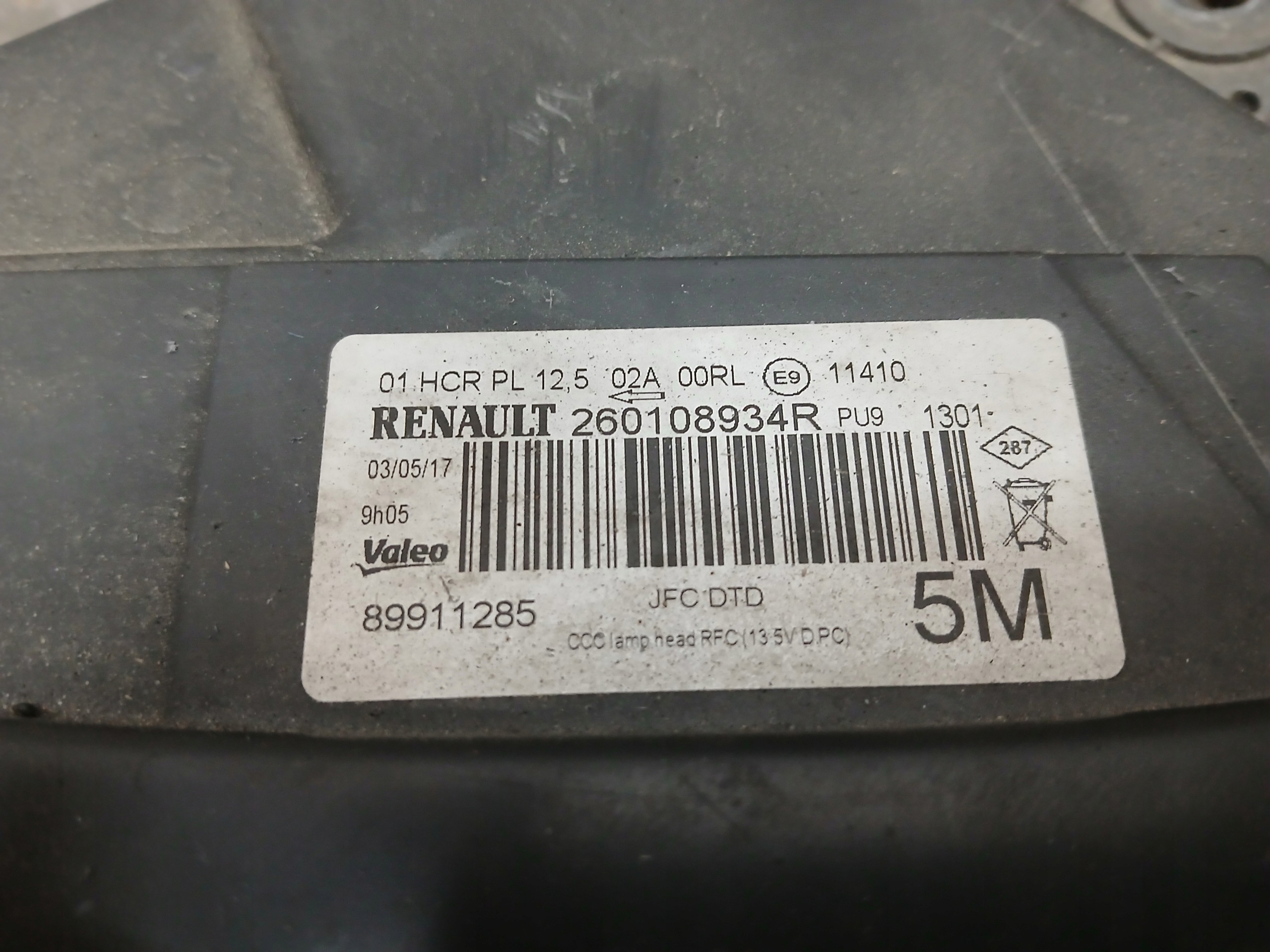 light front right RENAULT ESPACE V 5 FULL LED 260108934R