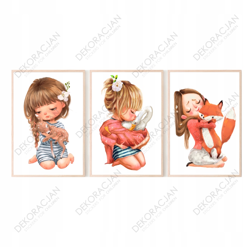 Zestaw 3 obrazki A4 plakaty mali przyjaciele nr.1 Płeć chłopcy Brak informacji