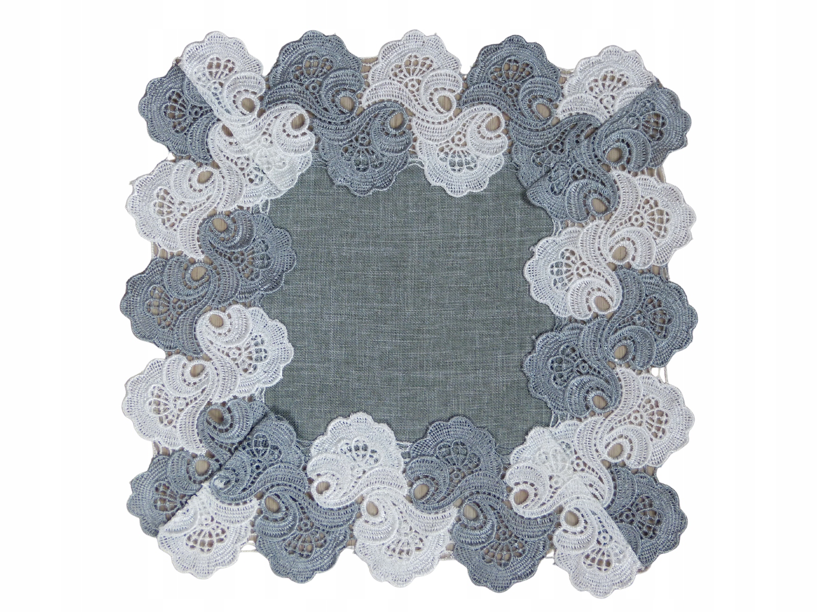 

Serwetka z gipiurą koronka 30x30 szary kwadrat