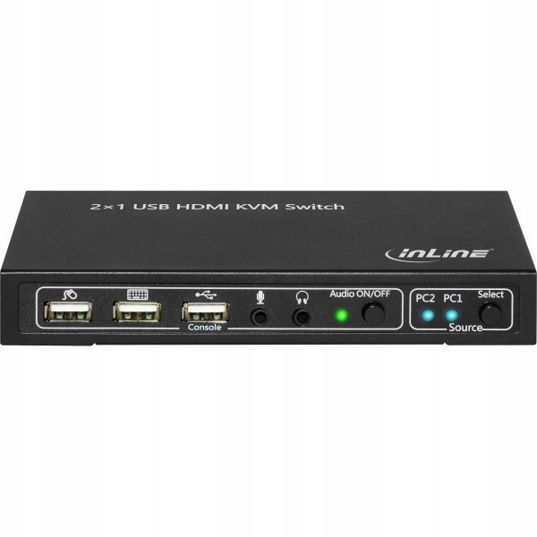 InLine 62602I – 2-portowy KVM HDMI 4K + USB 2.0 + audio, czarny