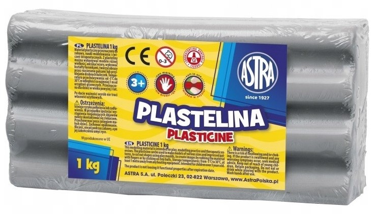 

Miękka Plastelina Astra 1 Kg Popielata