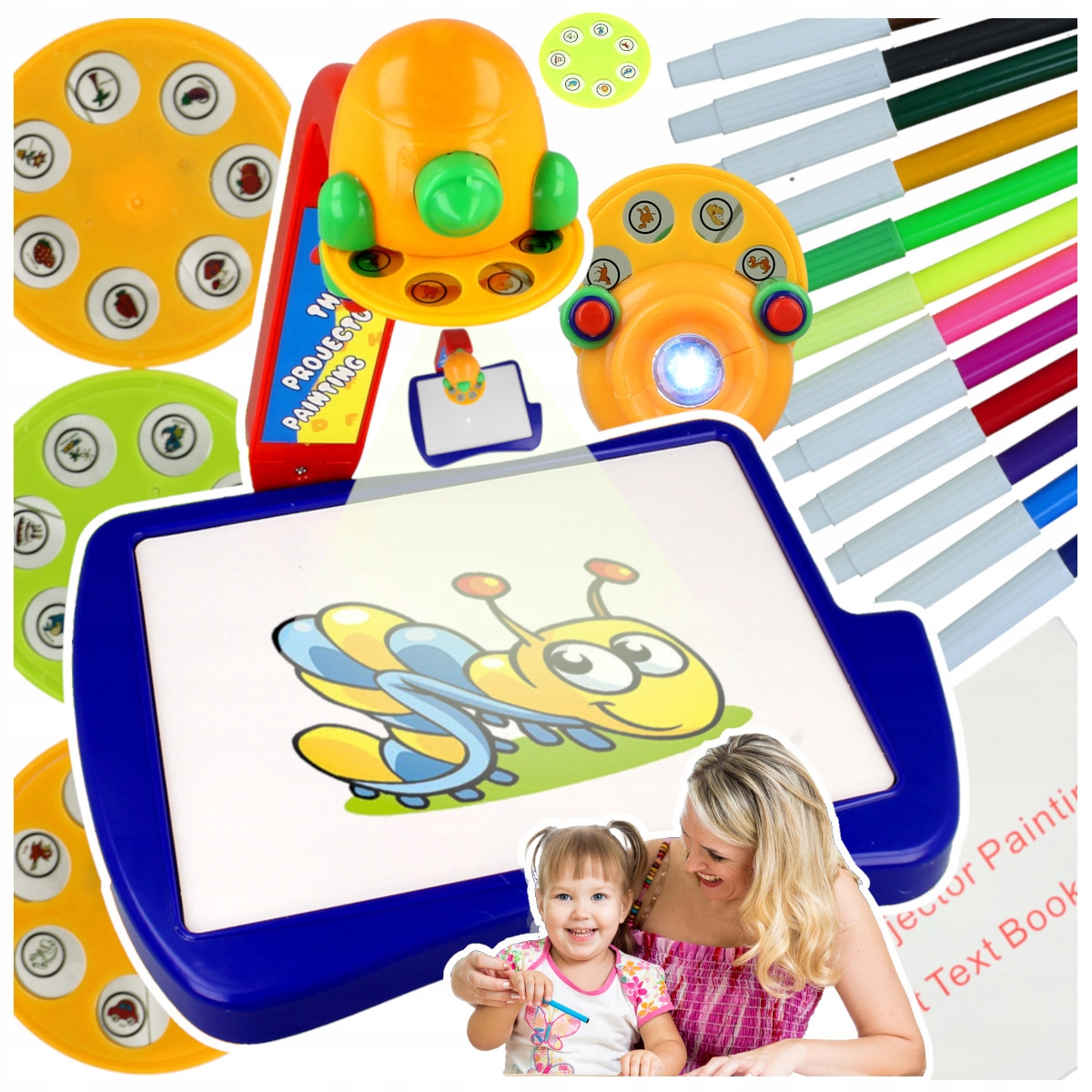 KREATYWNY PROJEKTOR RZUTNIK DO NAUKI RYSOWANIA MALOWANIA MAZAKI DLA DZIECI Certyfikaty, opinie, atesty CE EN 71