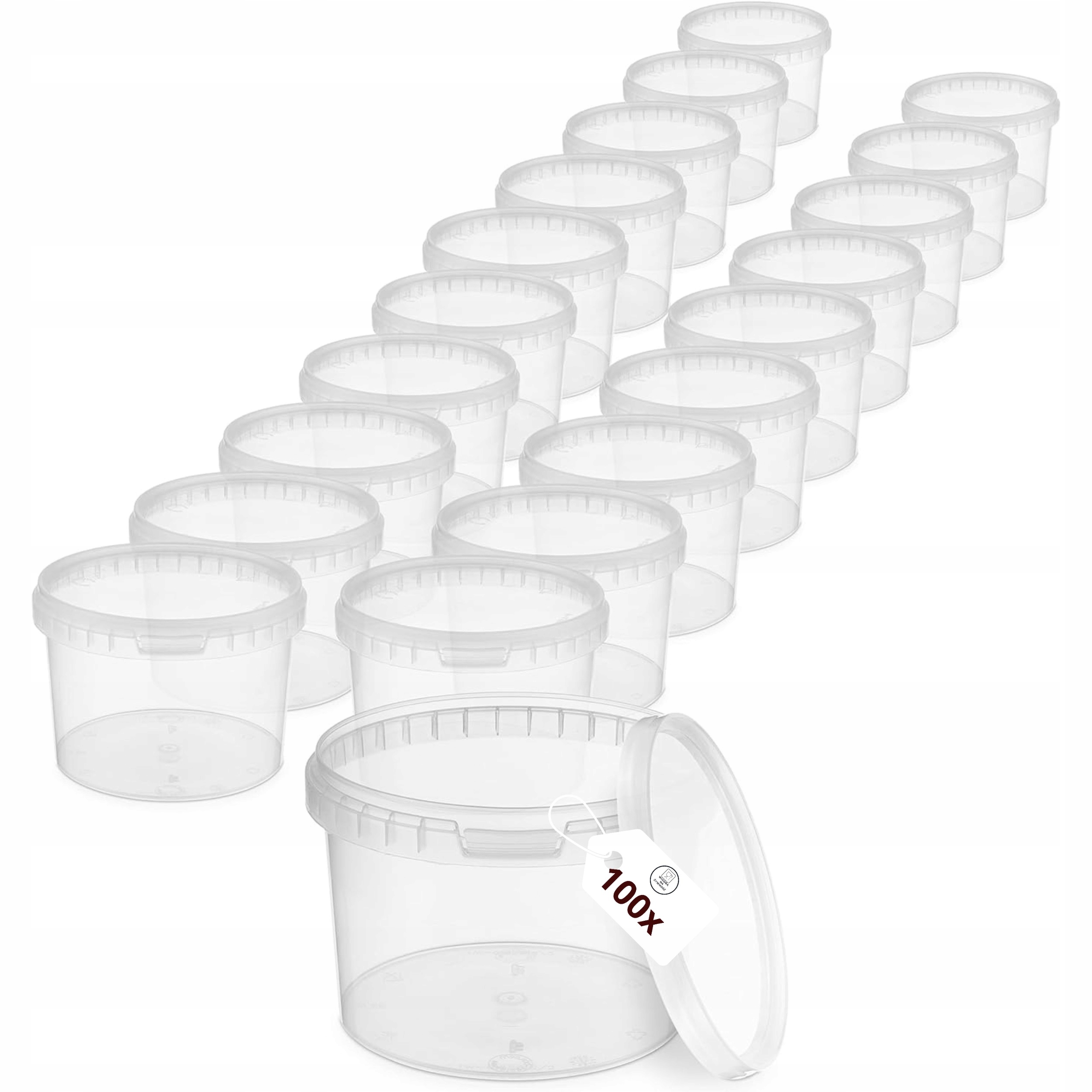 Kbelík na potraviny 100 x 0,5 l Průhledný s víkem