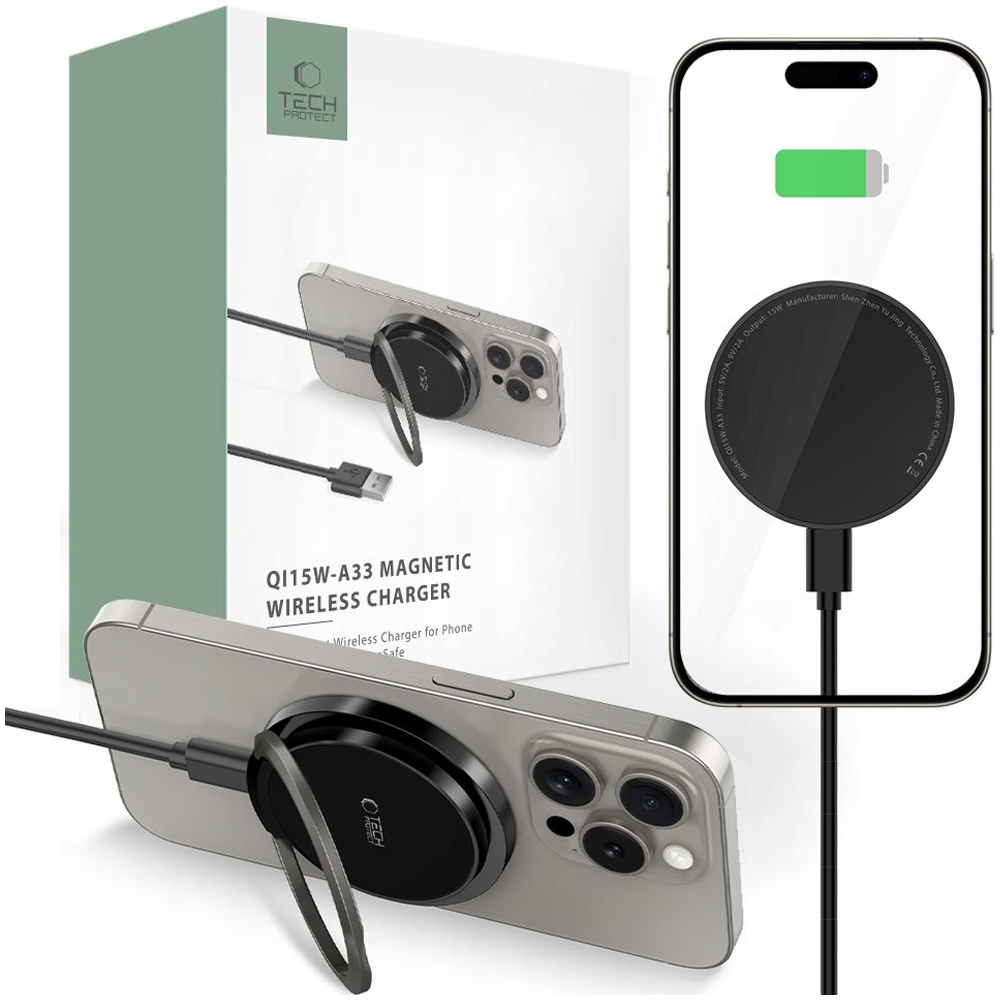 Tech-protect QI15W-A33 Ładowarka Do Magsafe Wireless 15W Charger Na Telefon