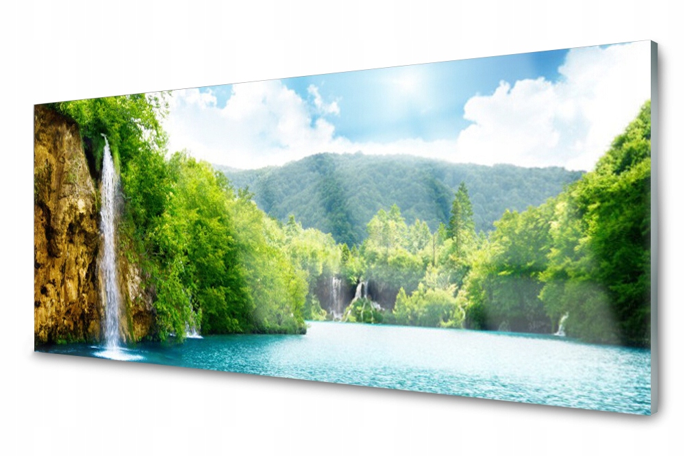 

Panel szklany do kuchni Góry Las Jezioro 125x50