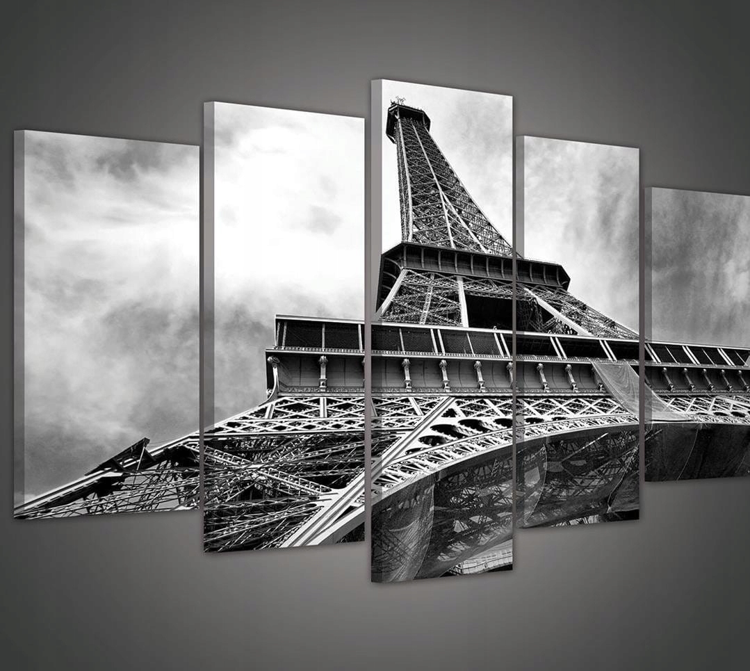 Obraz 100x60 Eiffelova věž Paříž Francie architektura monochromatický