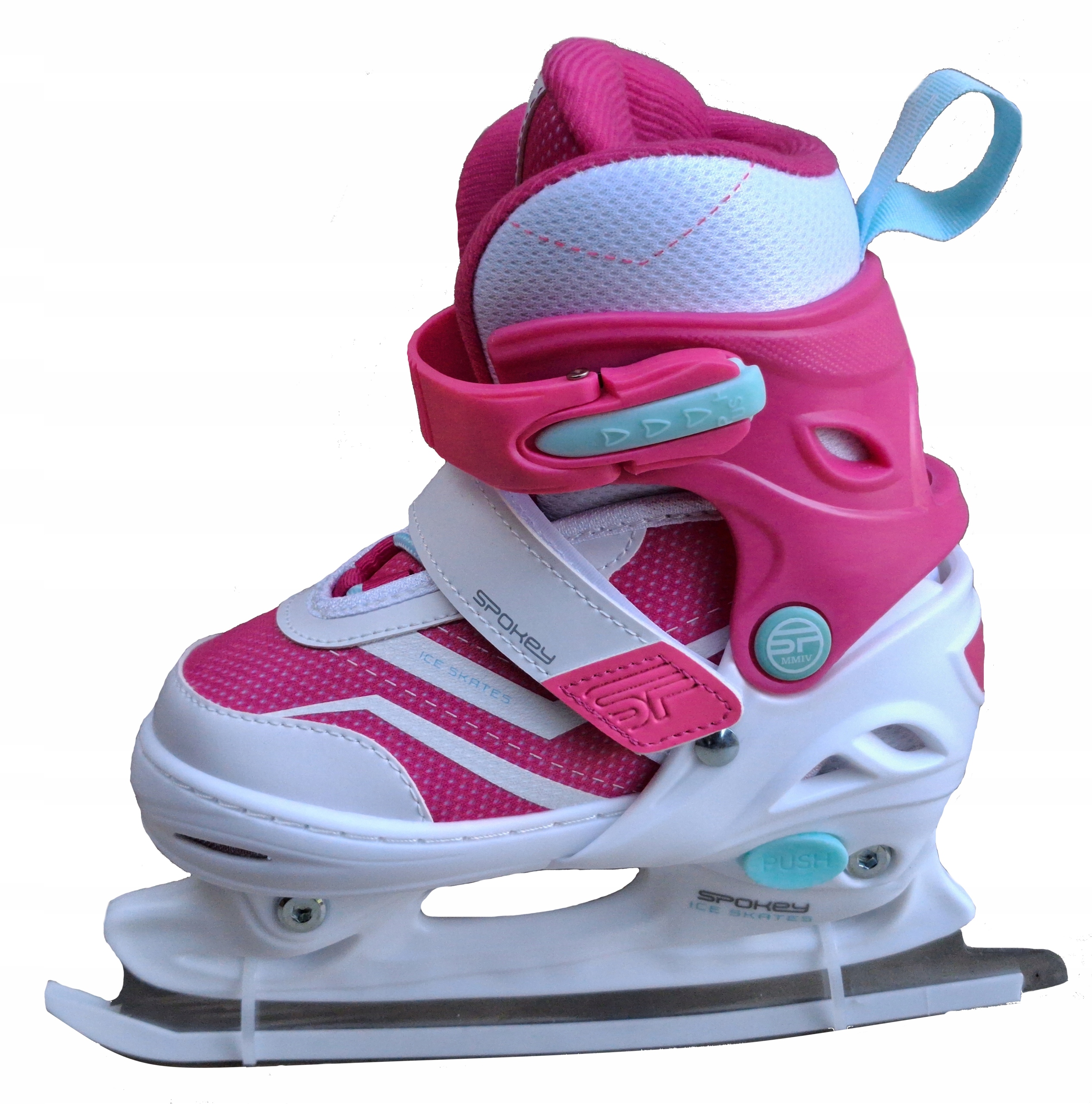 Łyżwy Figurowe Regulowane Rozmiar 35-38 Biało-różowe Wentylacja Buta