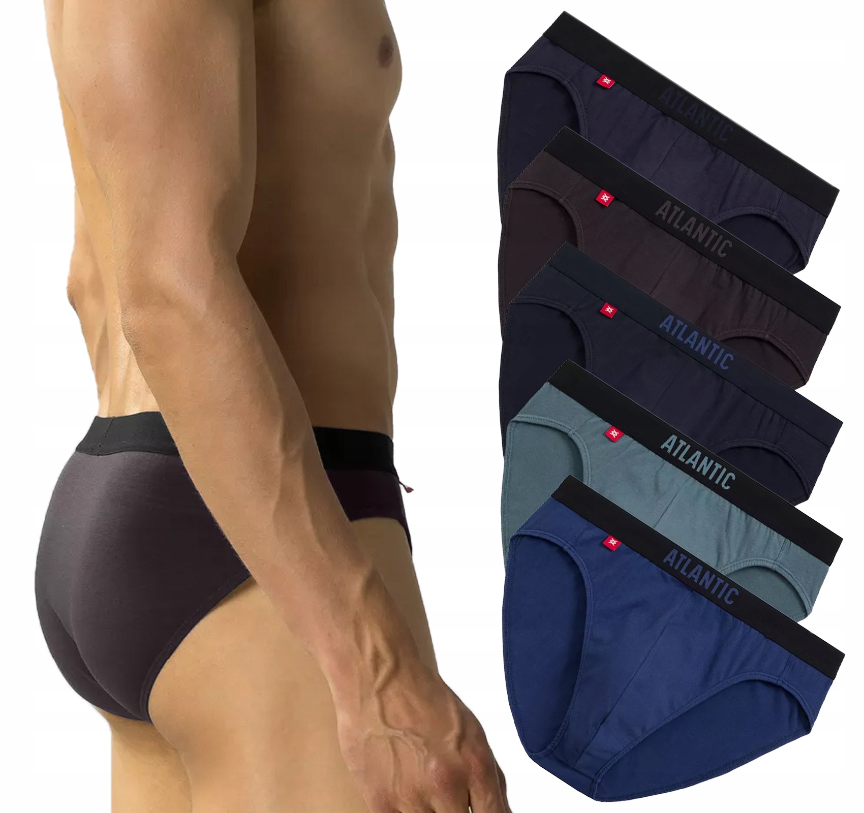 Pánské sportovní slipy x5 Atlantic 5SMP-004 Slipy sada M